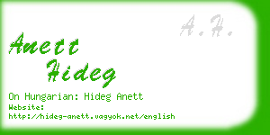 anett hideg business card